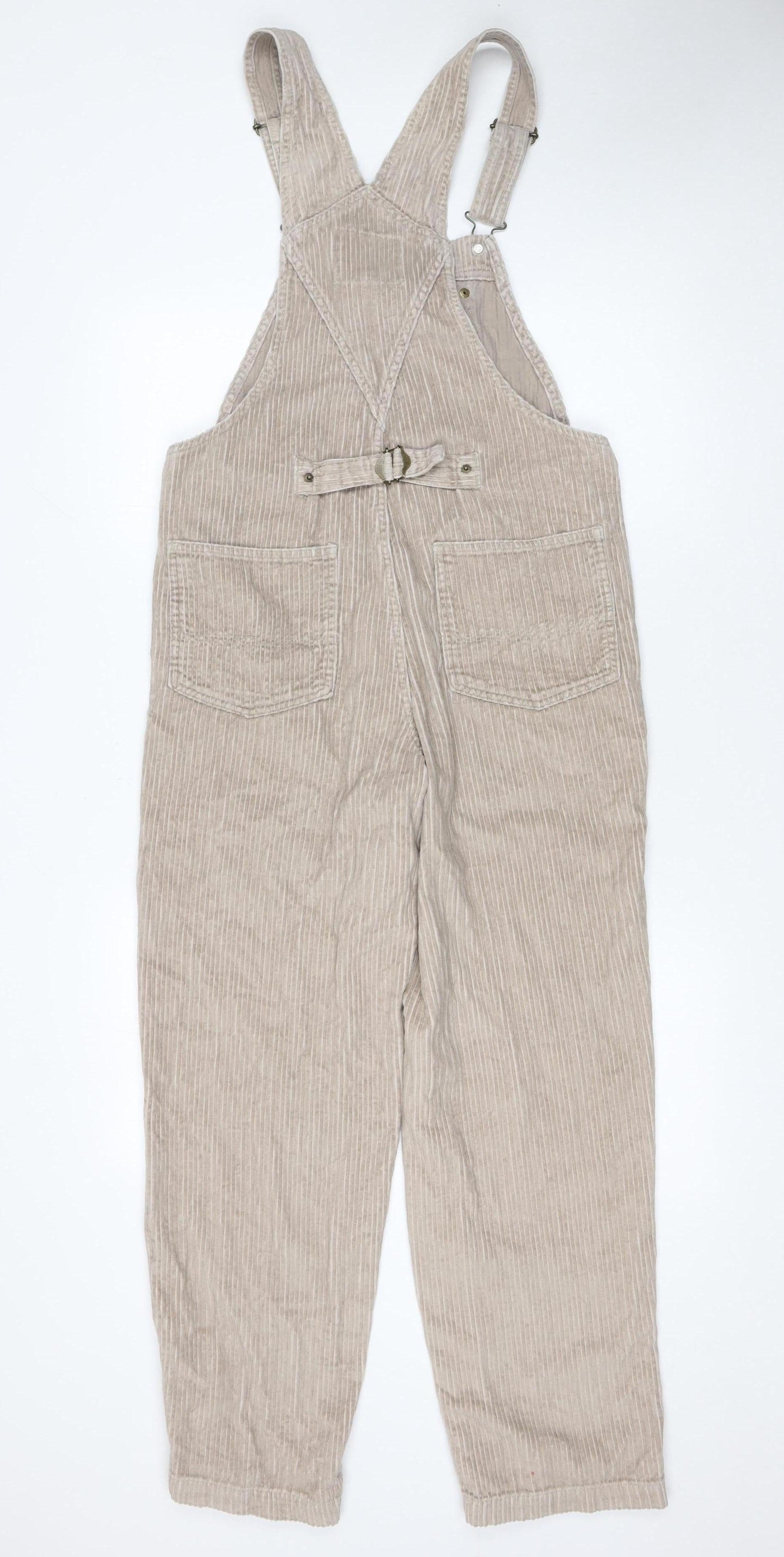 Express Women’s Beige Corduroy Dungaree Jumpsuit XS Adjustable Straps