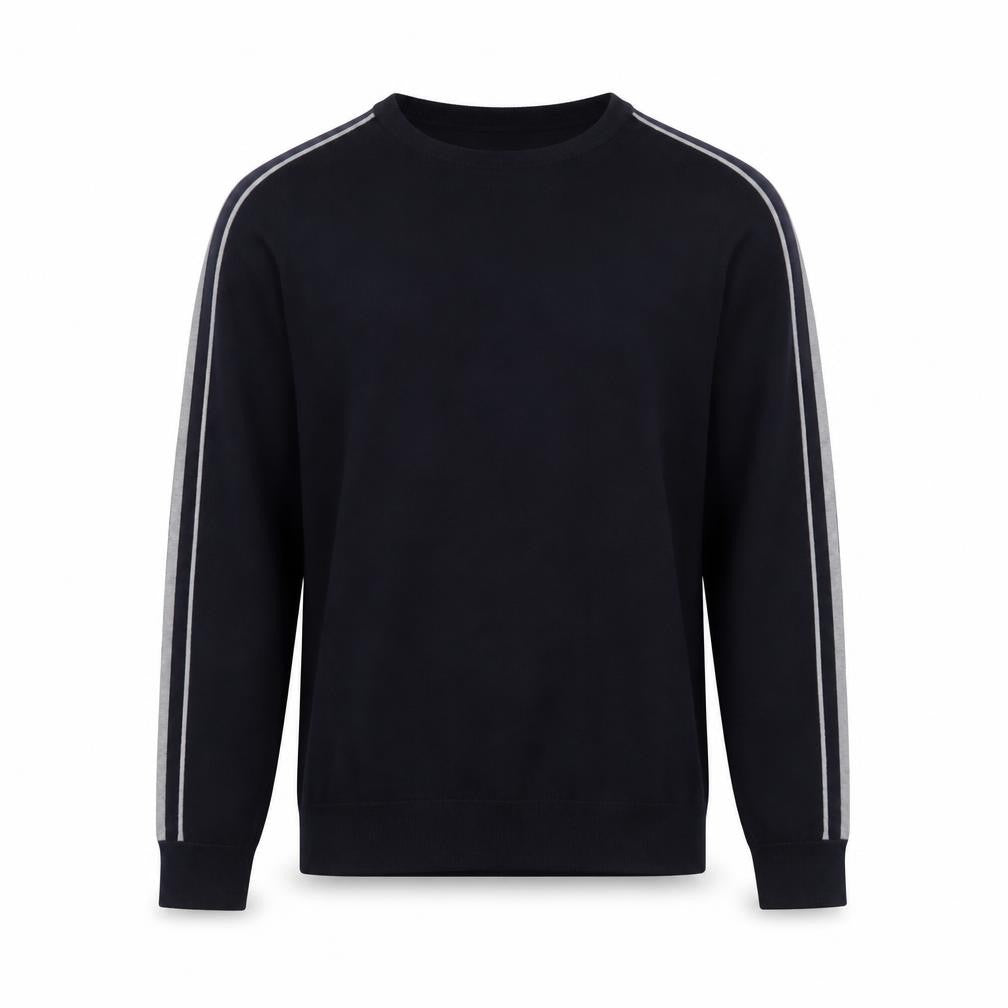 Remus Uomo Men's Blue Merino Wool Blend Crew Neck Jumper M