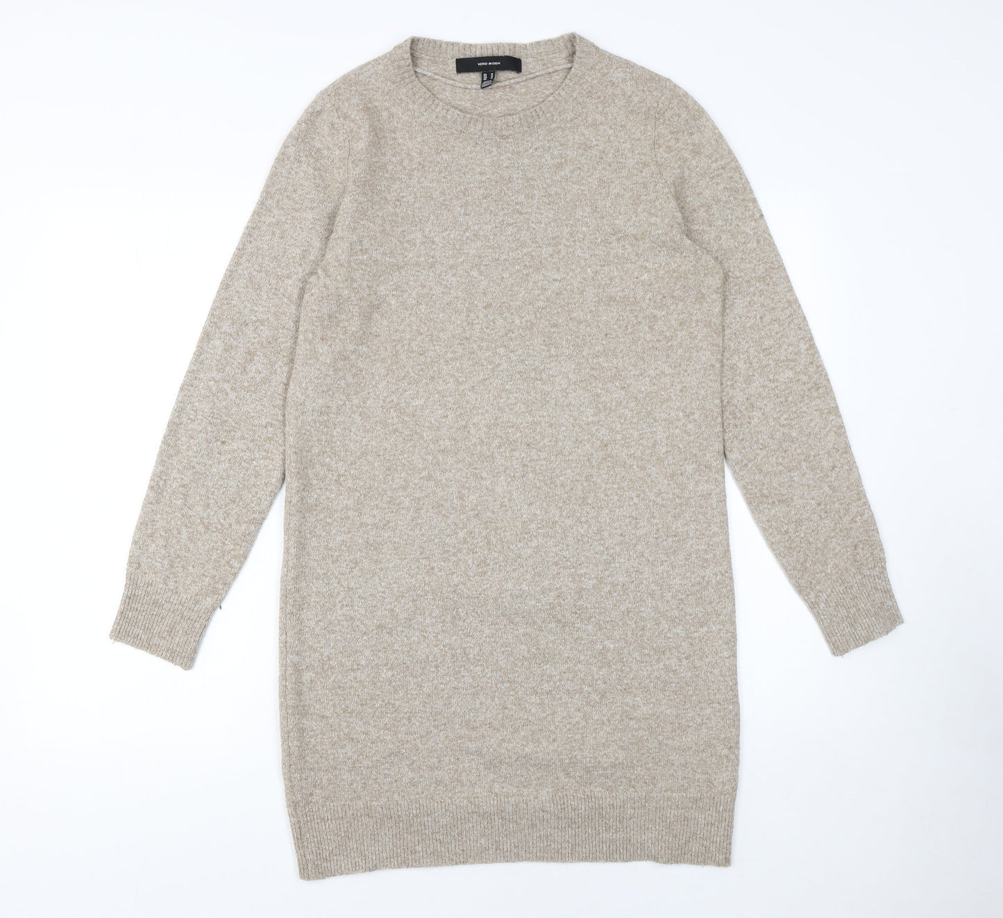 Vero Moda Women's Beige Knit Jumper Dress Medium