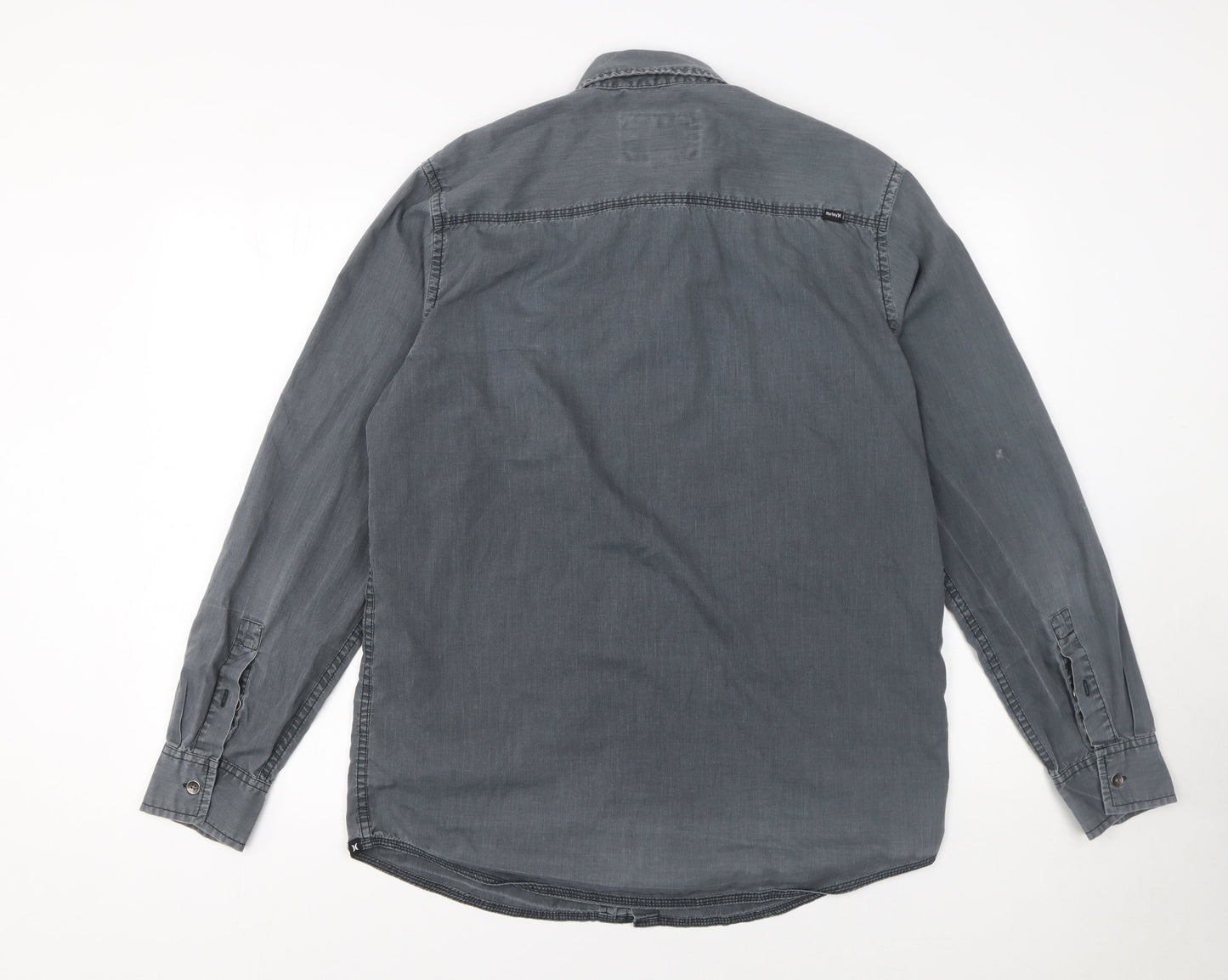 Hurley Men’s Grey Button-Up Long Sleeve Casual Shirt Size M