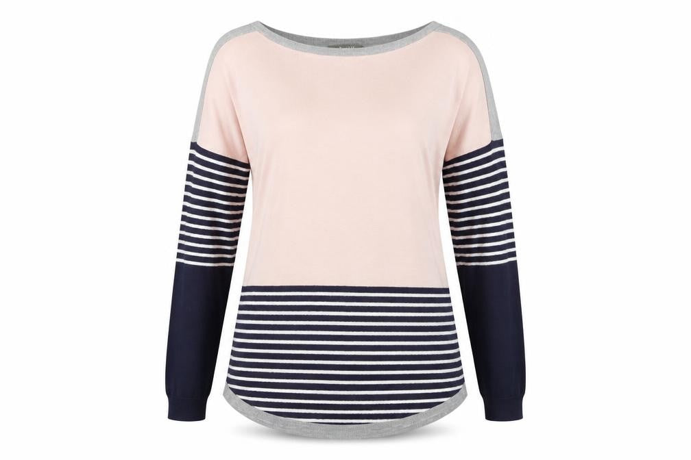 Oasis Womens Multicoloured Striped Boat Neck Jumper Size S