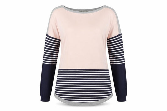 Oasis Womens Multicoloured Striped Boat Neck Jumper Size S