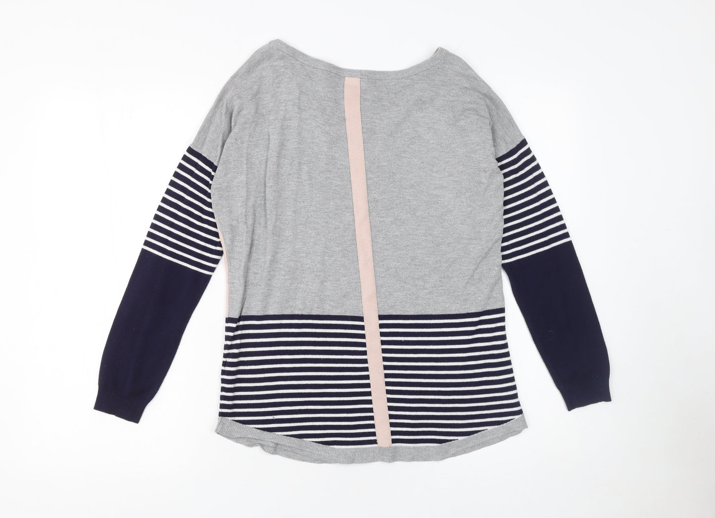 Oasis Womens Multicoloured Striped Boat Neck Jumper Size S