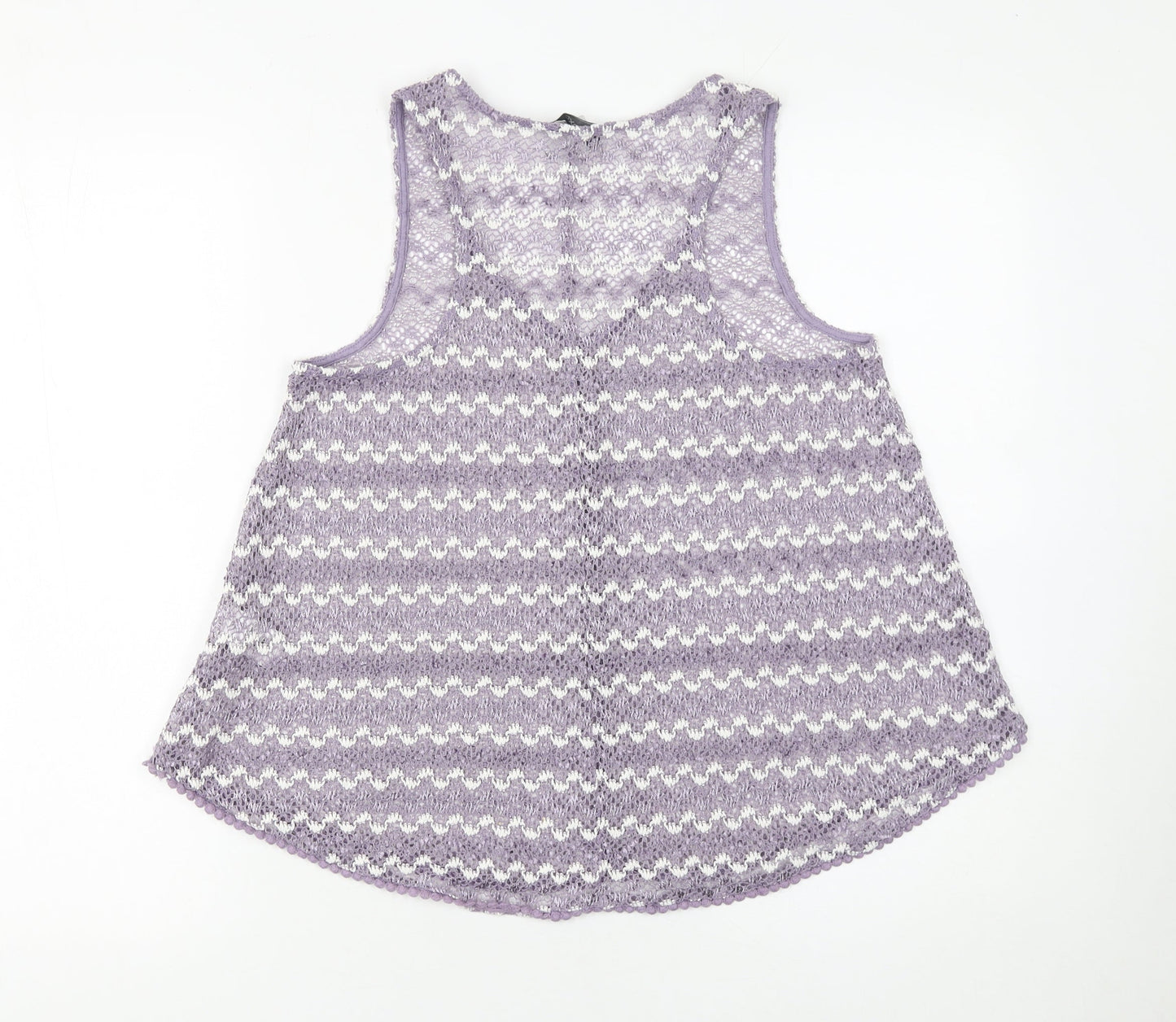 Next Women Purple Knit Camisole Tank Top Size 6 V-Neck Sleeveless