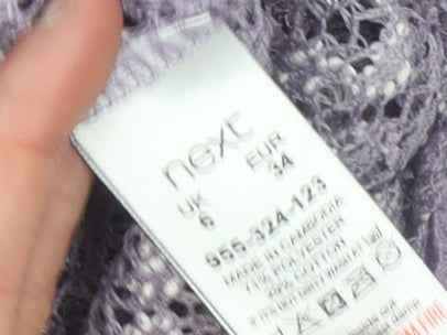 Next Women Purple Knit Camisole Tank Top Size 6 V-Neck Sleeveless