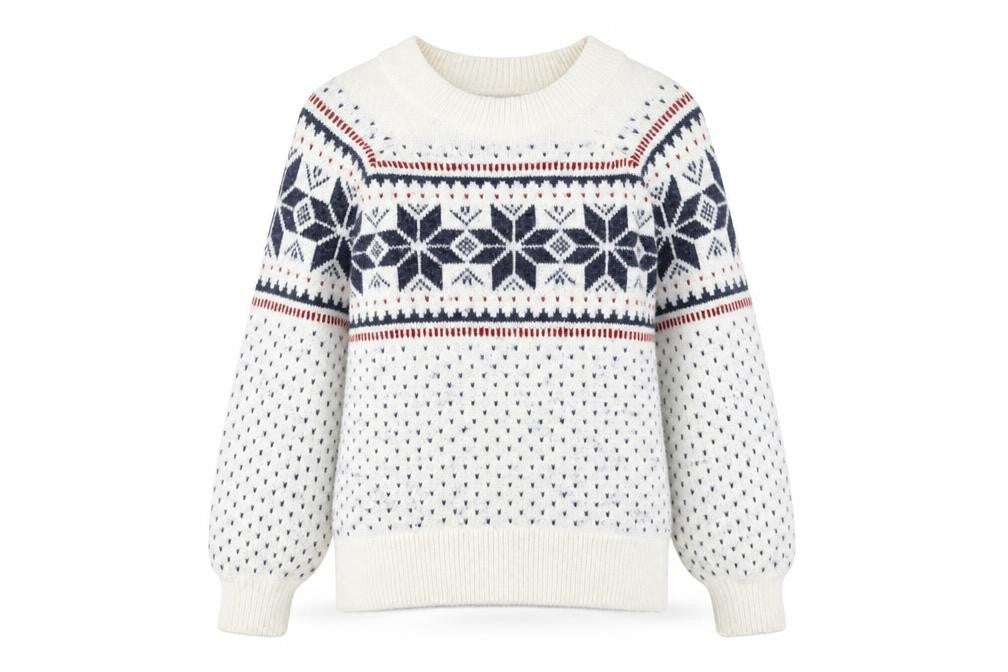 Abercrombie & Fitch Womens Ivory Fair Isle Knit Jumper Size S
