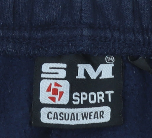 SM Sport Women's Blue Fleece Jogger Trousers Size M