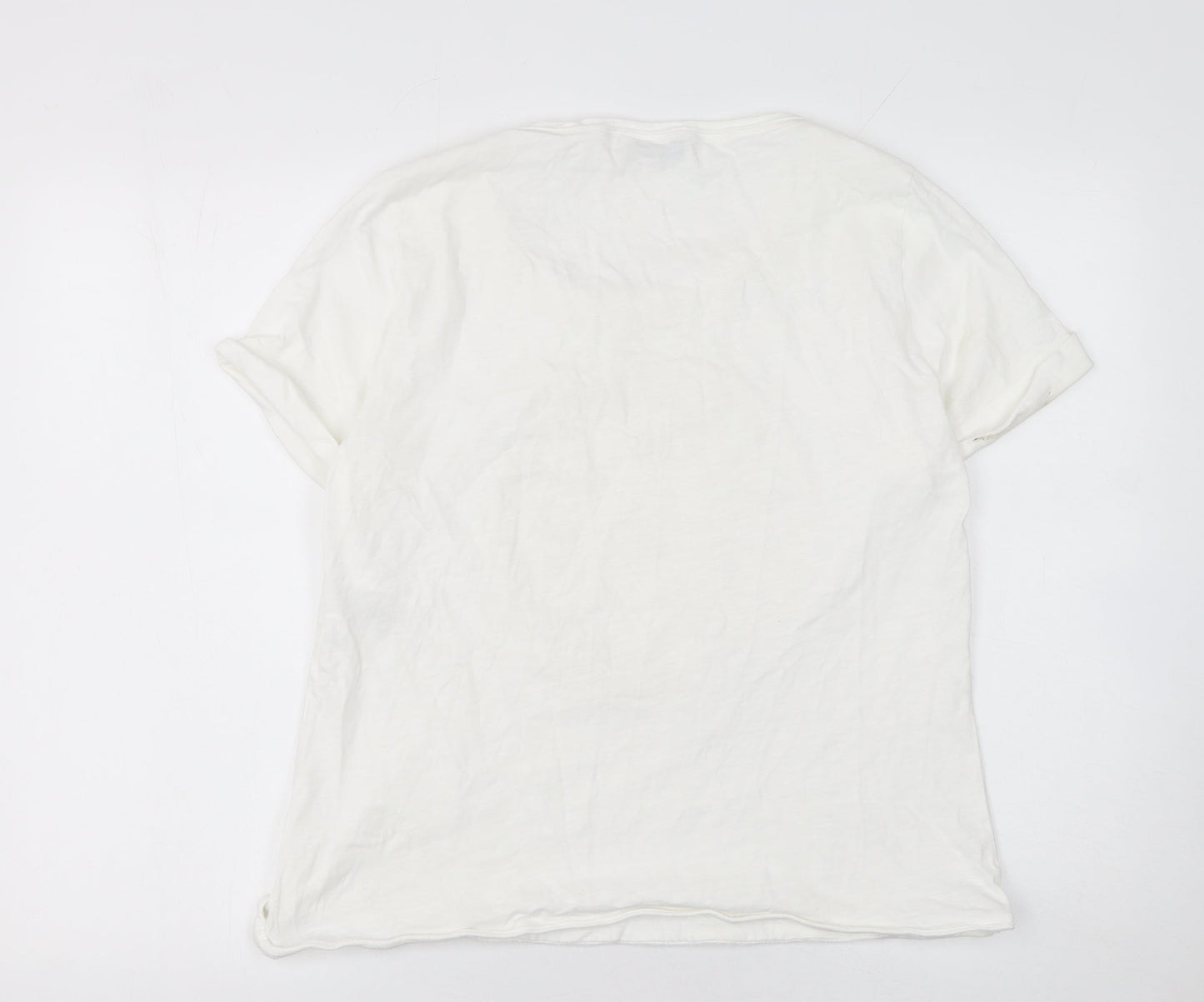 Mint Velvet Women's White Lace Front Cotton T-Shirt Size 16