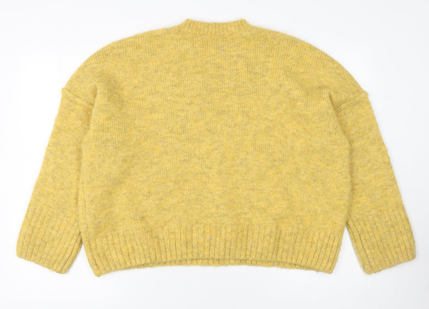 Urban Outfitters Womens Yellow Mock Neck Relaxed Fit Knit Jumper M