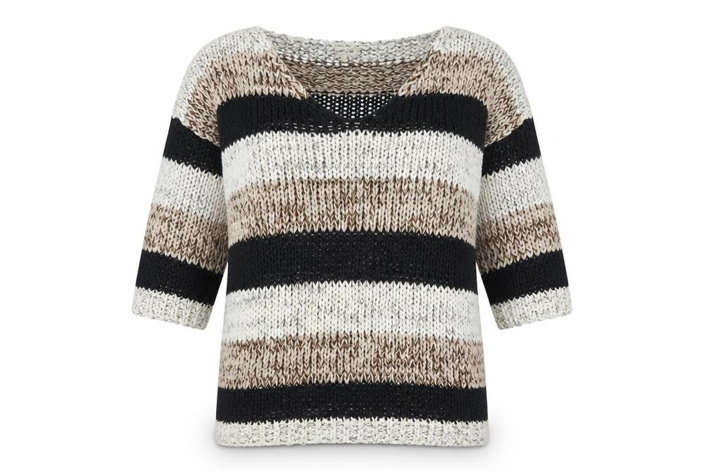 River Island Women’s Multicoloured Size 8 Chunky Knit V-Neck Jumper