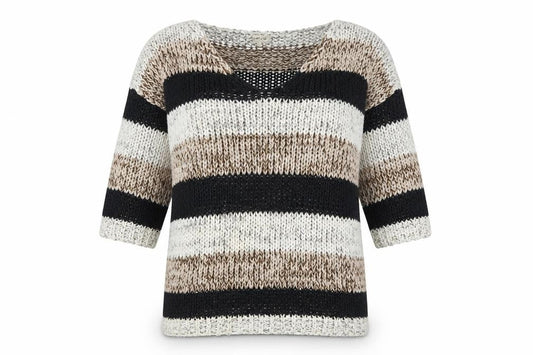 River Island Women’s Multicoloured Size 8 Chunky Knit V-Neck Jumper