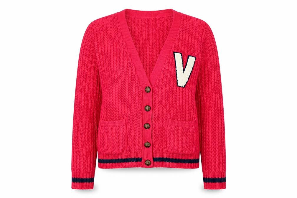 Atmosphere Women's Red Chunky Knit V-Neck Cardigan Size 14