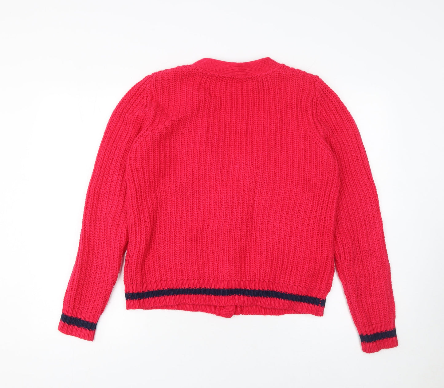 Atmosphere Women's Red Chunky Knit V-Neck Cardigan Size 14