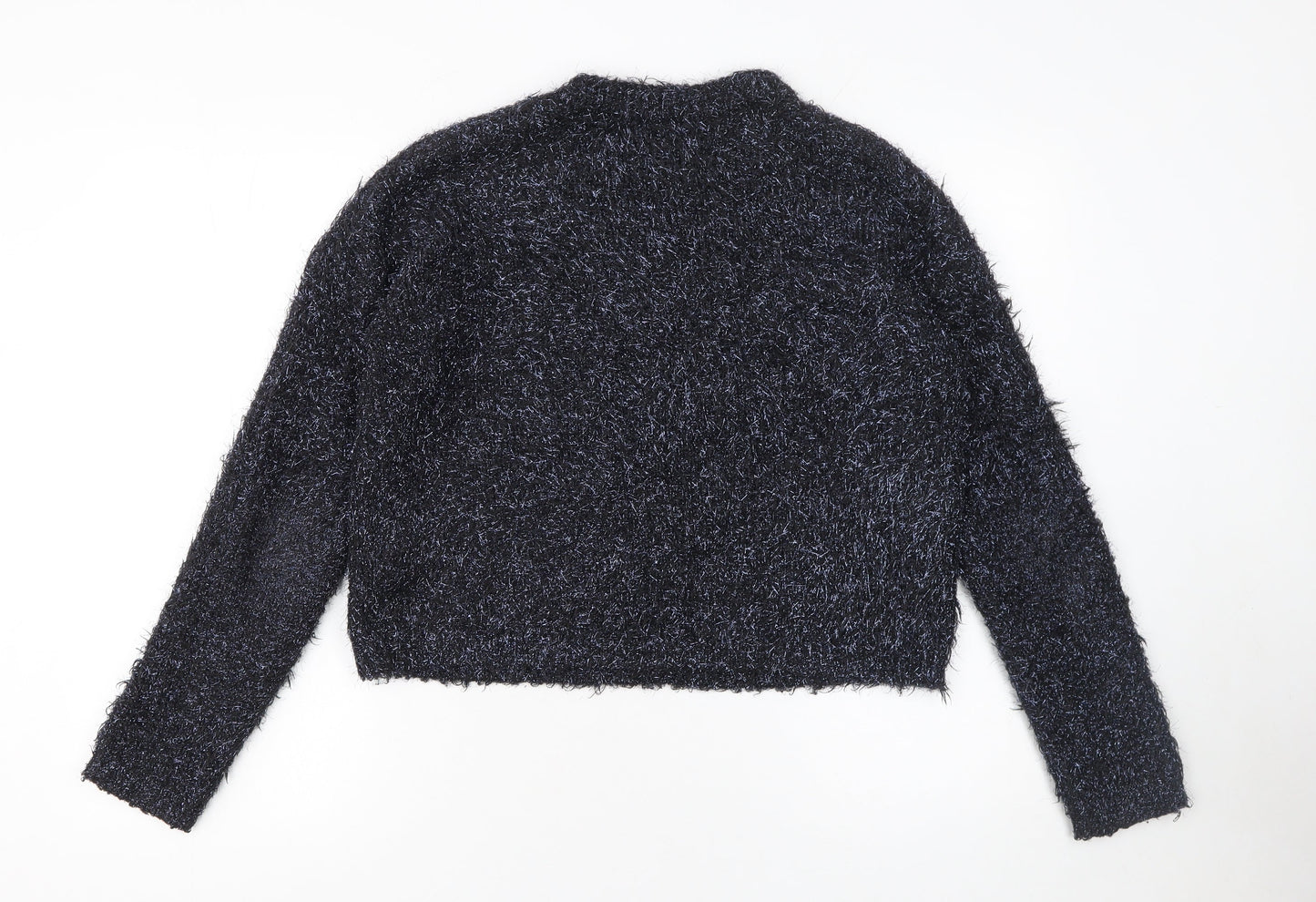 Primark Womens Black XS Fluffy Crew Neck Pullover Jumper