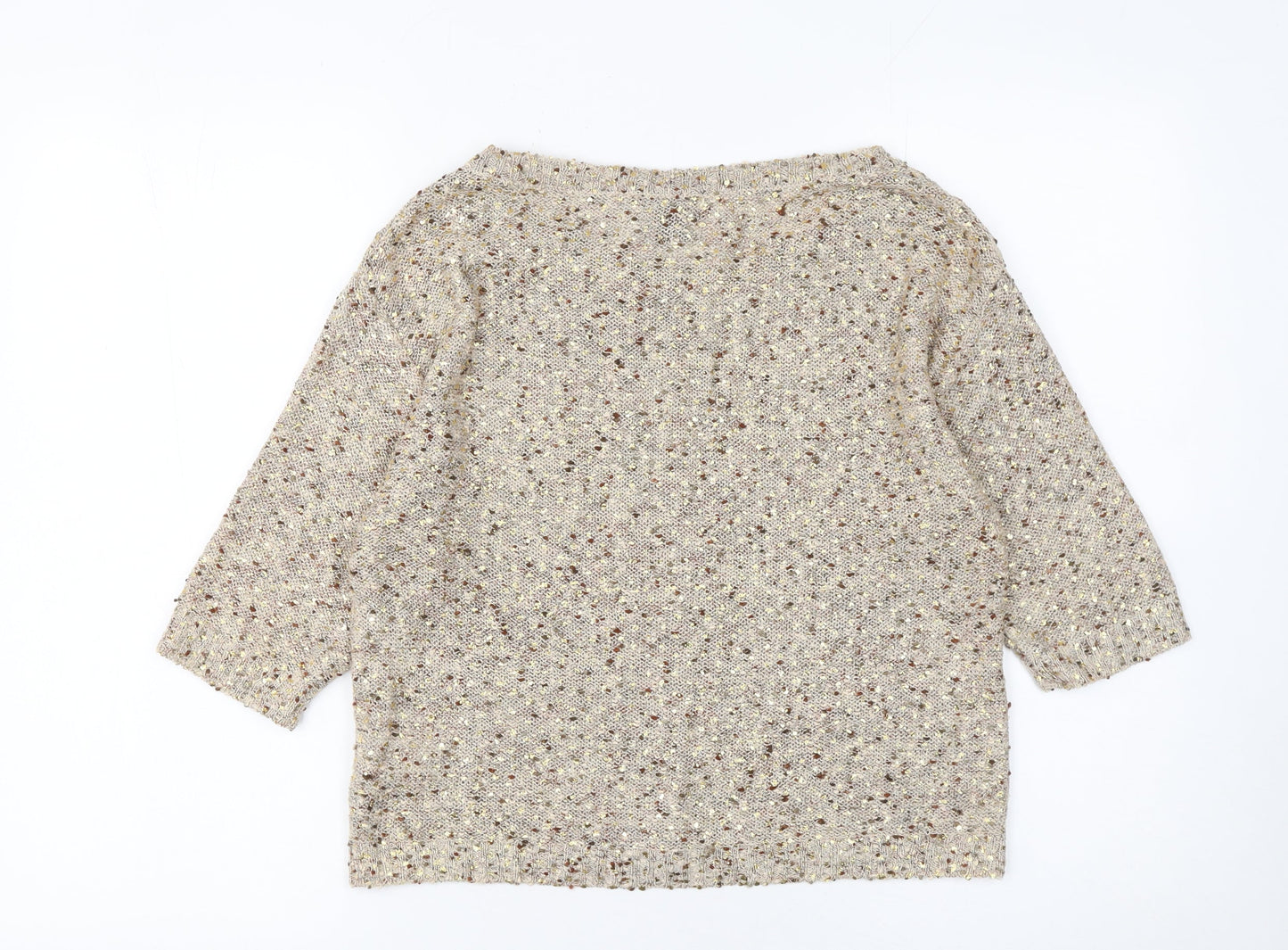 H&M Womens Beige Chunky-Knit Pullover Jumper Size S