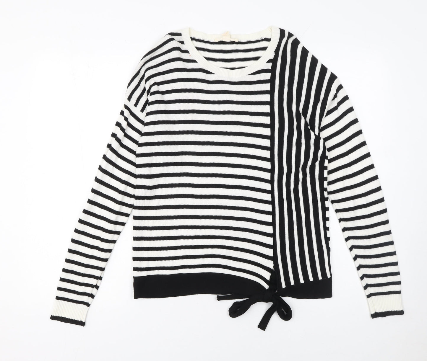 Esprit Women’s Black & White Striped Knit Jumper Size S