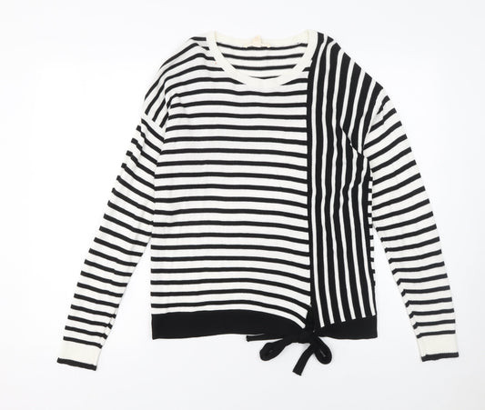 Esprit Women’s Black & White Striped Knit Jumper Size S