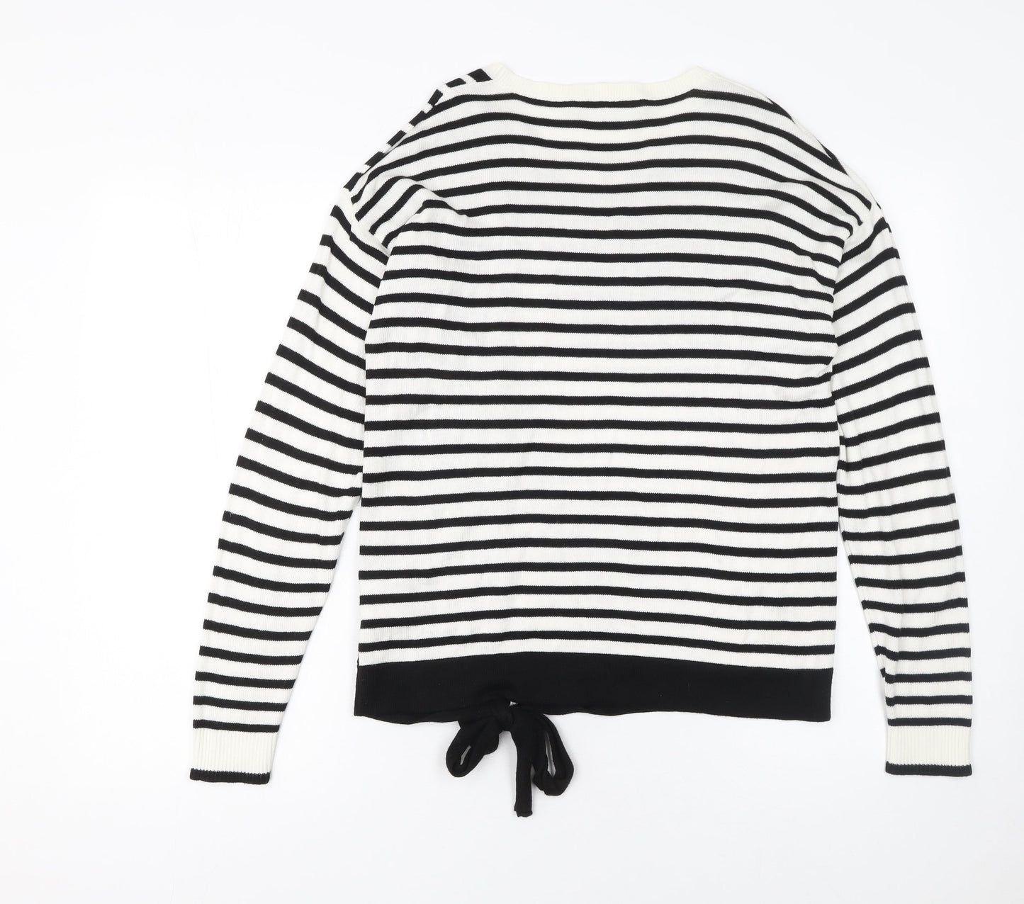 Esprit Women’s Black & White Striped Knit Jumper Size S