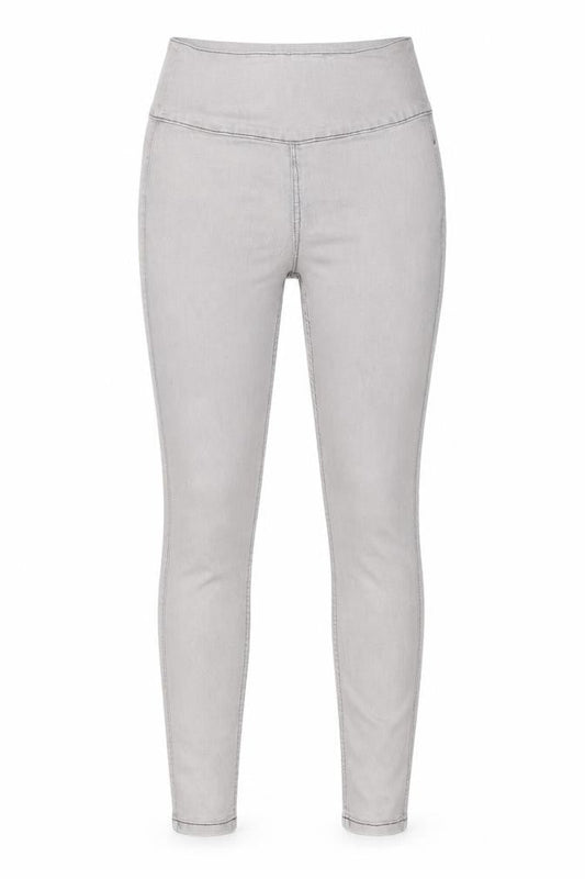 Pieces Women’s Grey High Waist Jeggings Size S Slim Fit Stretch Zip