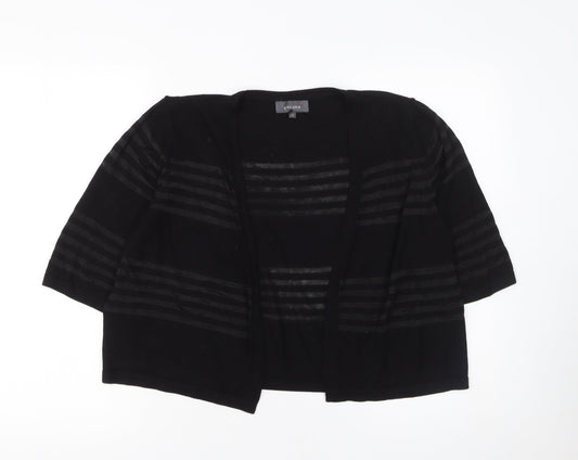 Marks and Spencer Women’s Black Striped 3/4 Sleeve Cardigan Size 16