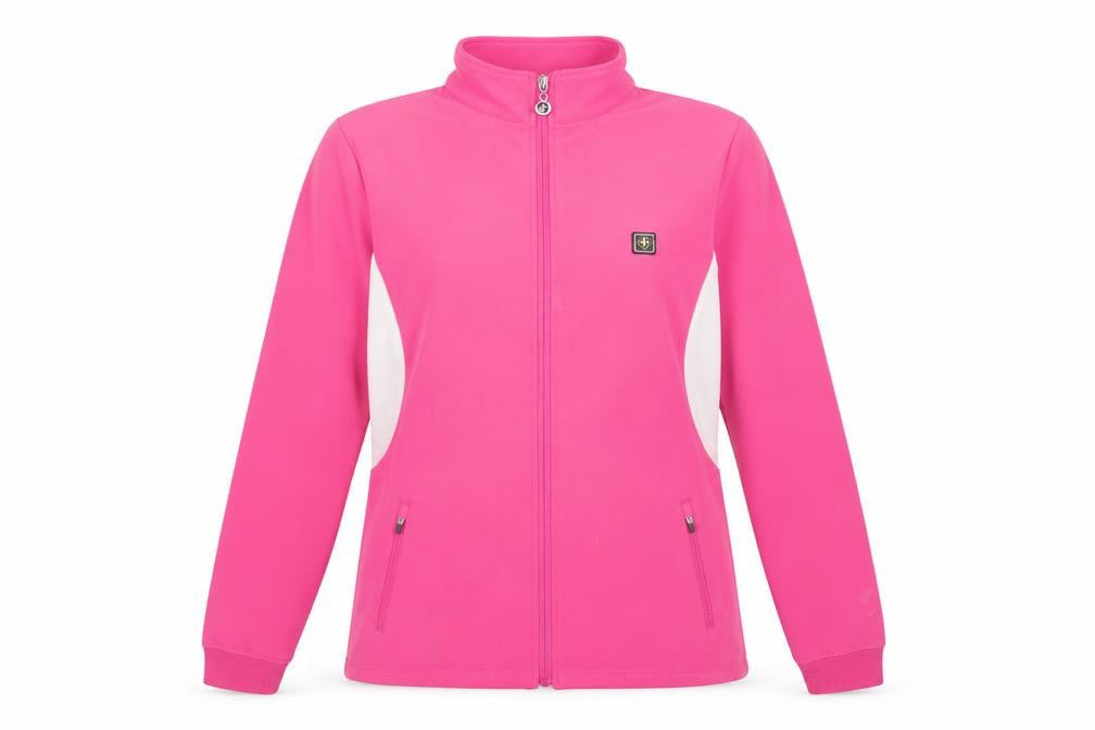 Island Green Womens Pink Softshell Golf Jacket Size 16 Full Zip Activewear