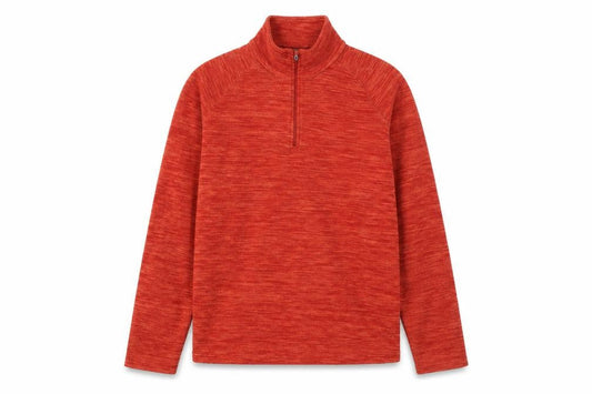 Mountain Warehouse Men's Red 1/4 Zip Fleece Pullover Sweatshirt S