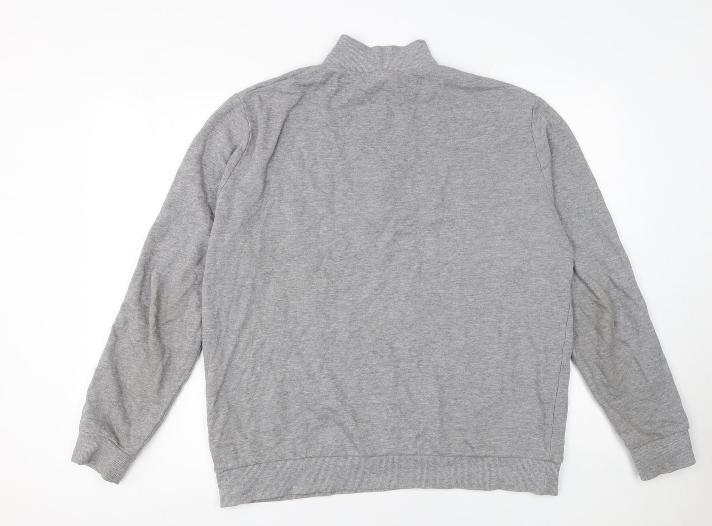 ASOS Design Mens Grey XL 1/4 Zip Sweatshirt Cotton Blend Pullover
