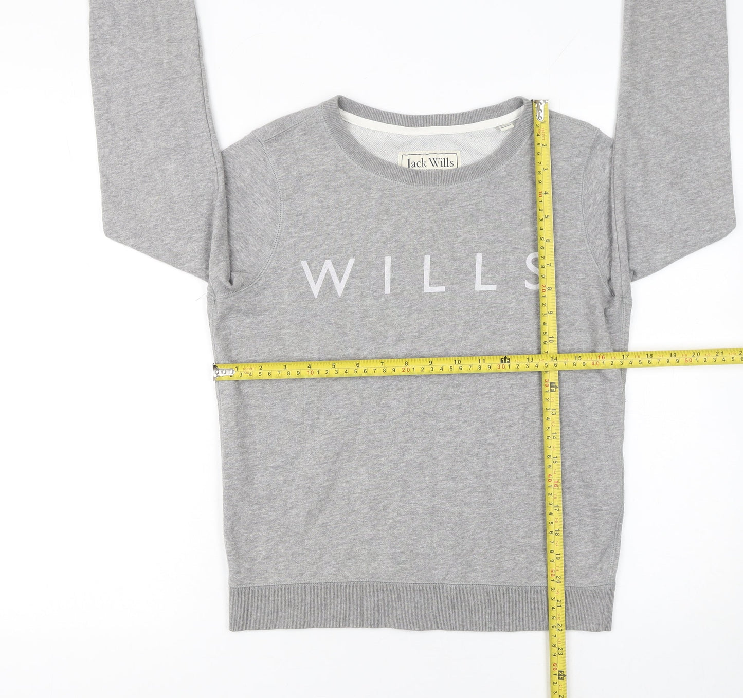 Jack Wills Women Grey UK 8 Crew Neck Pullover Sweatshirt