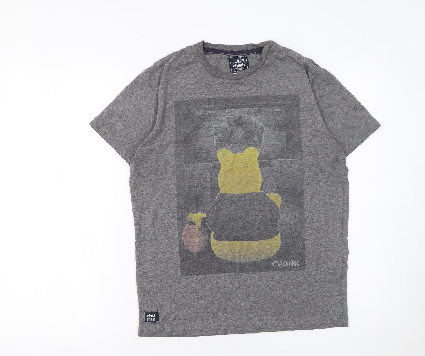 Chunk Clothing Co. Unisex Grey Graphic T-Shirt Small