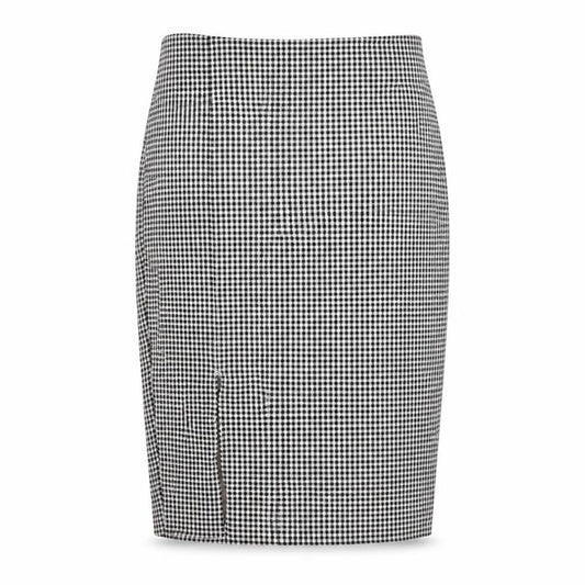 New Look Womens Black Check Pencil Skirt Size 12 High Waist Jersey