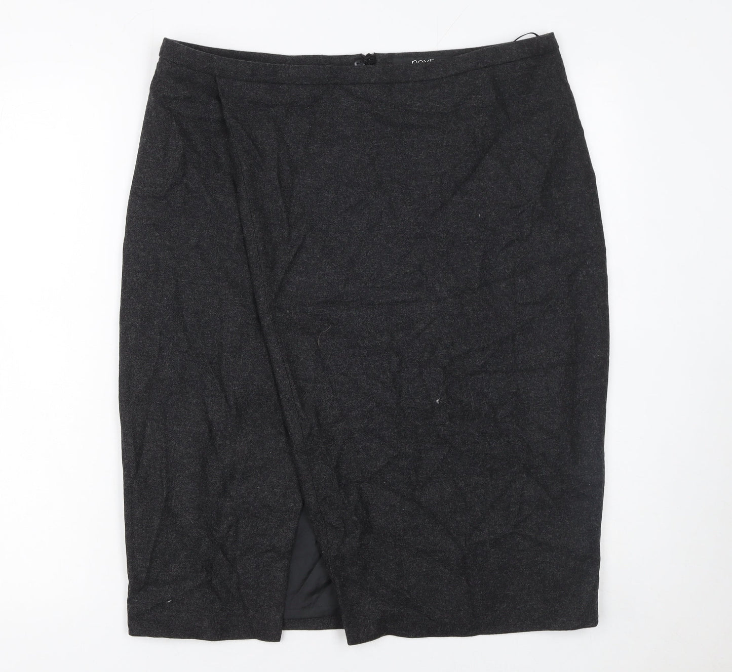 Next Women’s Black Wool Blend Pencil Skirt Size 14 Knee Length