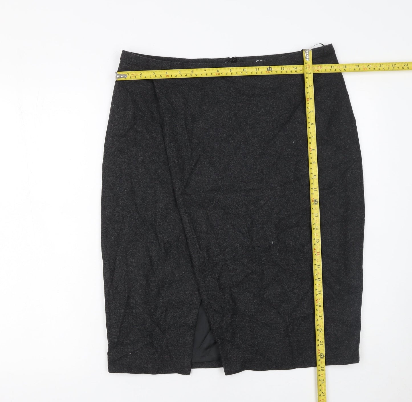 Next Women’s Black Wool Blend Pencil Skirt Size 14 Knee Length