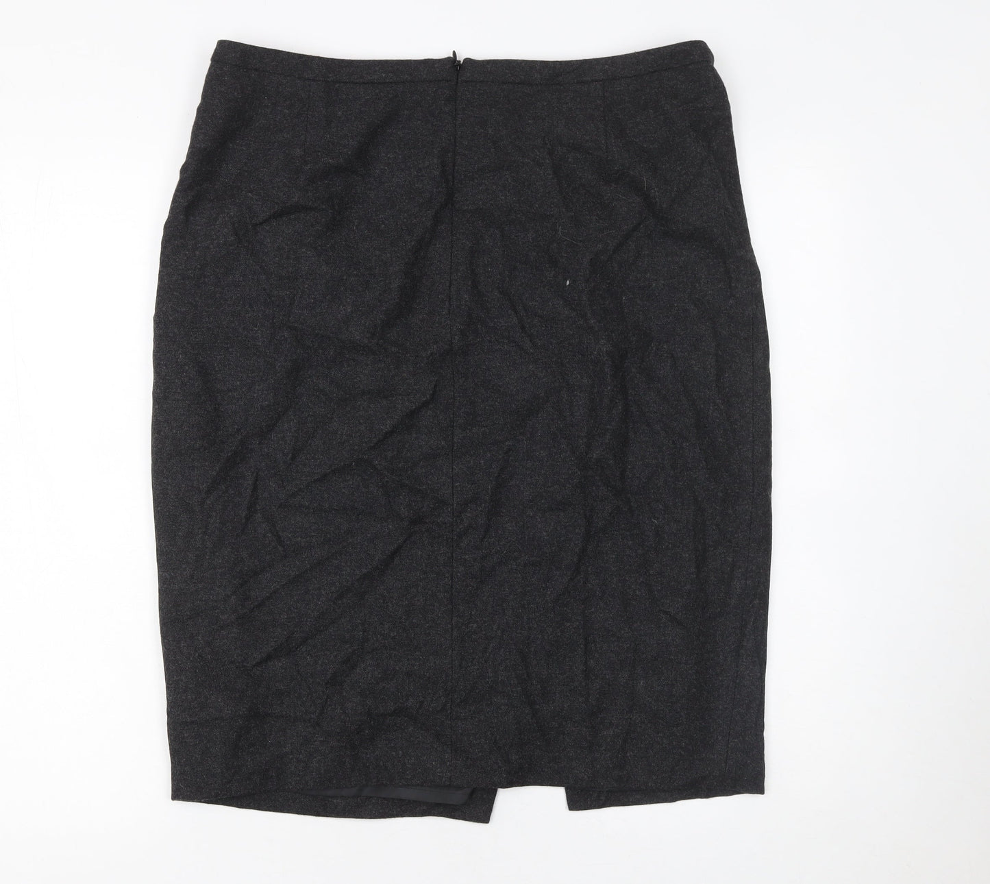 Next Women’s Black Wool Blend Pencil Skirt Size 14 Knee Length