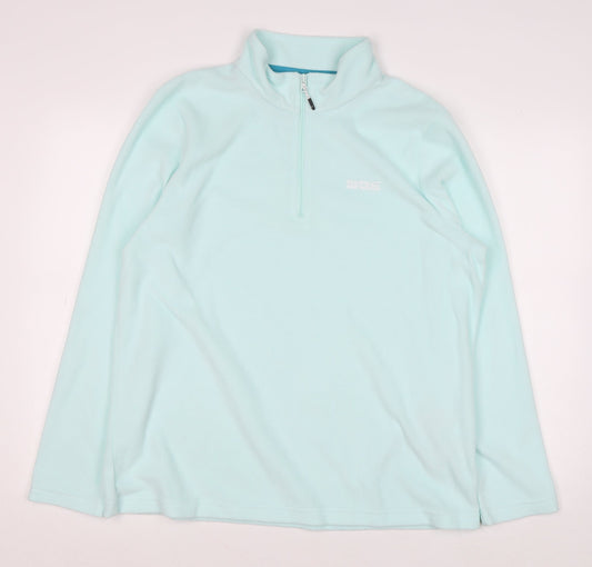 Regatta Women's Blue 1/4 Zip Fleece Sweatshirt UK 18 Polyester Outdoor