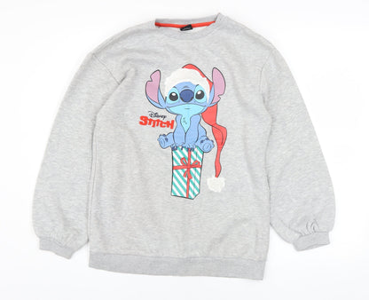 Disney at Primark Girls Grey Stitch Christmas Pullover Jumper 11-12 Years