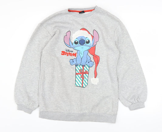Disney at Primark Girls Grey Stitch Christmas Pullover Jumper 11-12 Years