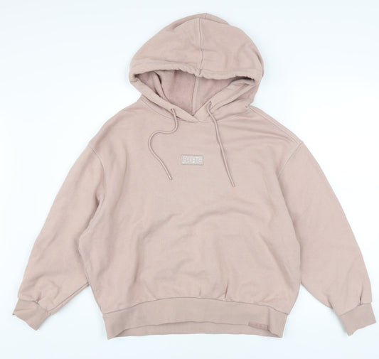 Li-Ning BADFIVE Womens Beige Pullover Hoodie Size M Graphic Print