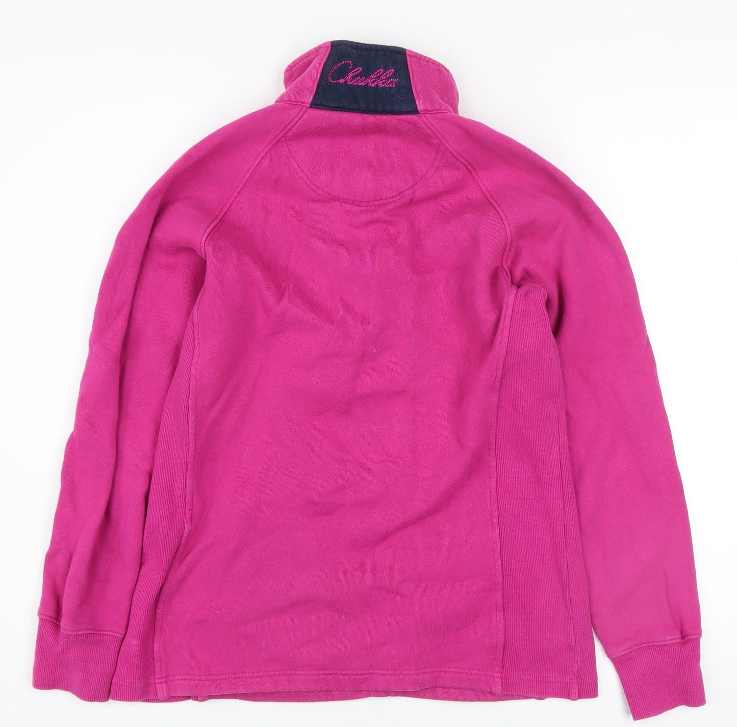 Chukka Women's Pink Cotton Pullover Sweatshirt UK 8 Polo Style