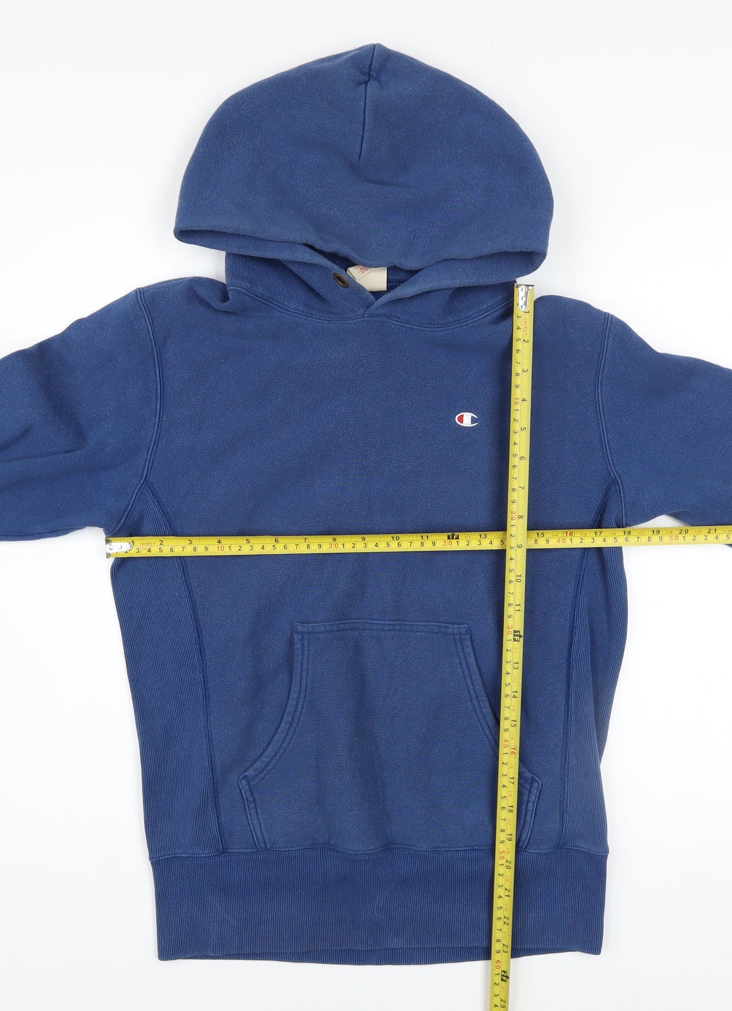 Champion Men's Blue Small Reverse Weave Pullover Hoodie