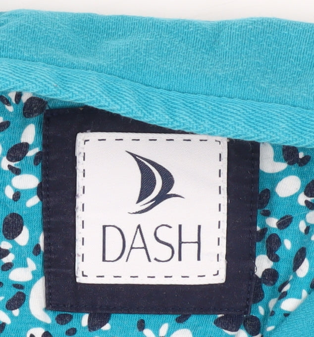 Dash Women Blue 1/4 Zip High Neck Cotton Jumper Size 18