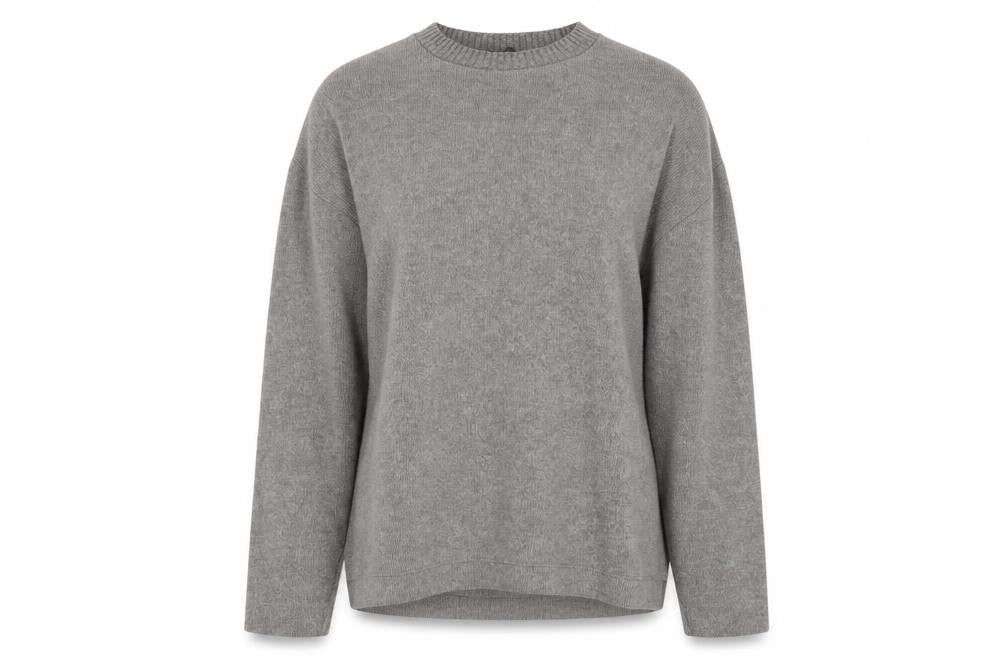 Zara Women Grey Crew Neck Long Sleeve Pullover Jumper Size 12
