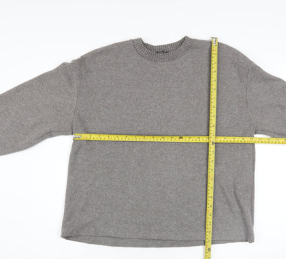 Zara Women Grey Crew Neck Long Sleeve Pullover Jumper Size 12