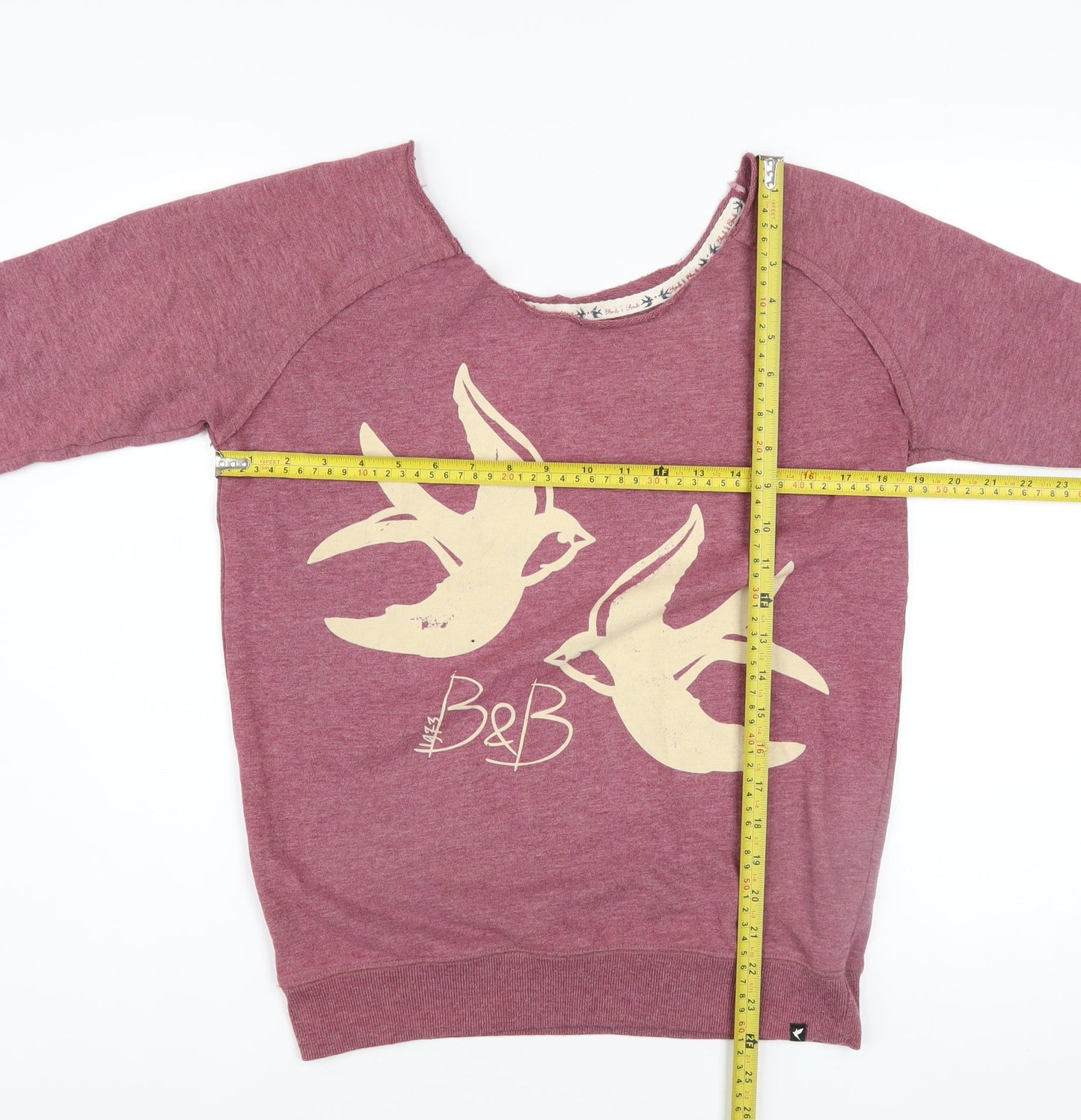 Blonde + Blonde Womens Purple Sweatshirt Size 10 Cotton Blend Bird Print