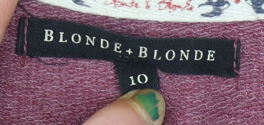 Blonde + Blonde Womens Purple Sweatshirt Size 10 Cotton Blend Bird Print