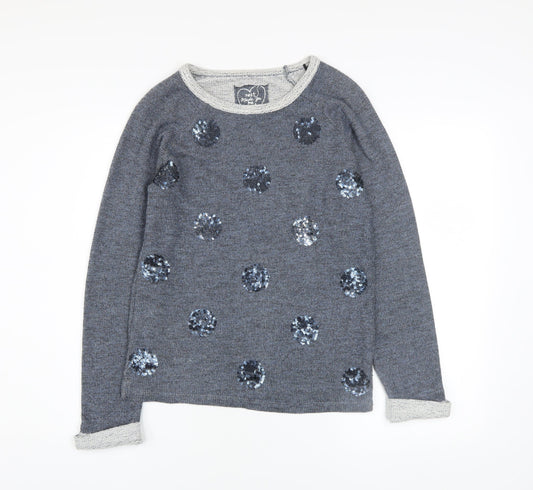 Next Women’s Grey Sequin Polka Dot Knit Jumper Size 6