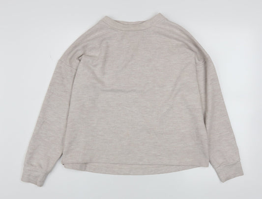 River Island Women’s Beige Relaxed Sweatshirt XS Cotton Blend