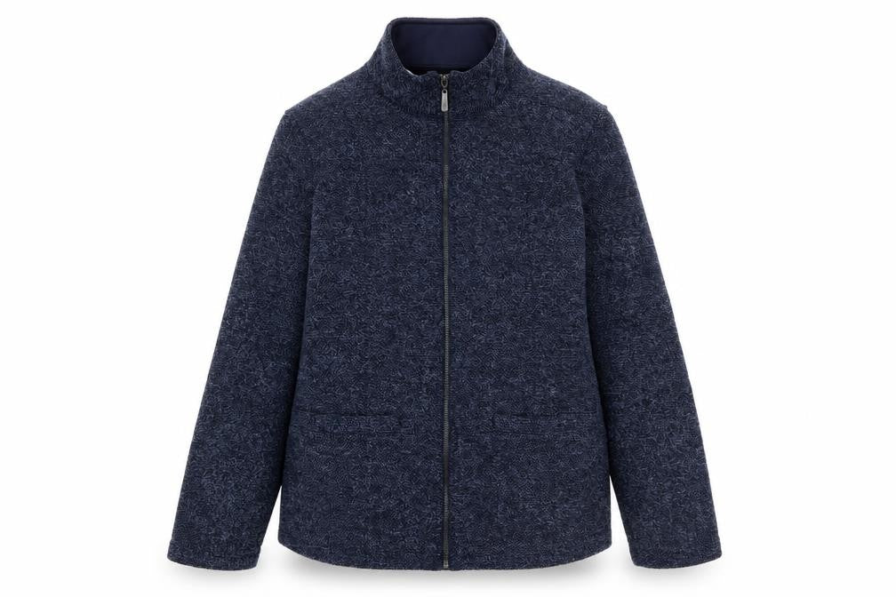 Marks & Spencer Women's Blue Full Zip High Neck Jumper Size 12