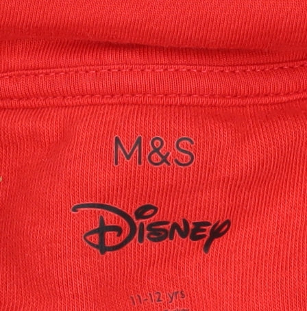 Marks and Spencer Girls Red Minnie Mouse Pullover Hoodie 11-12 Years