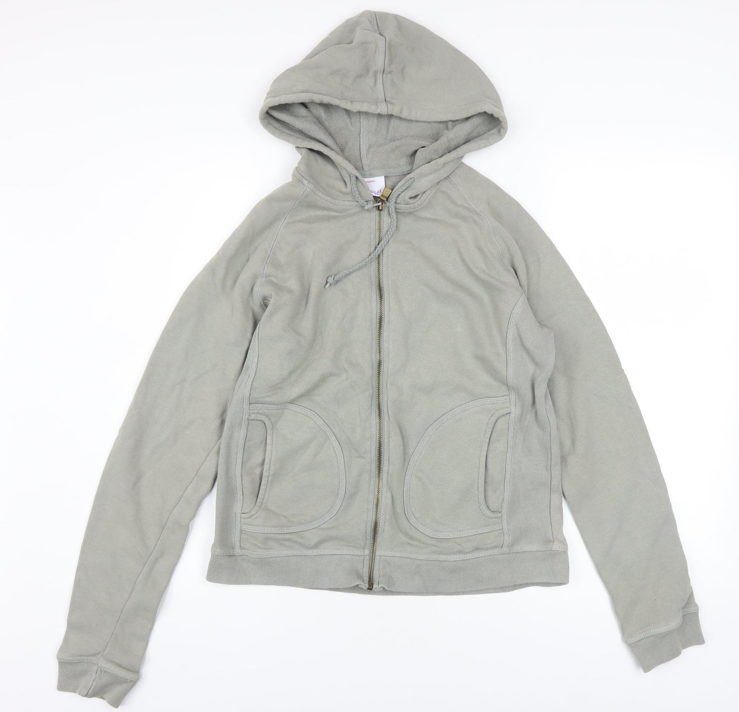 Papaya Womens Grey Full Zip Hoodie Size 14 Cotton Casualwear