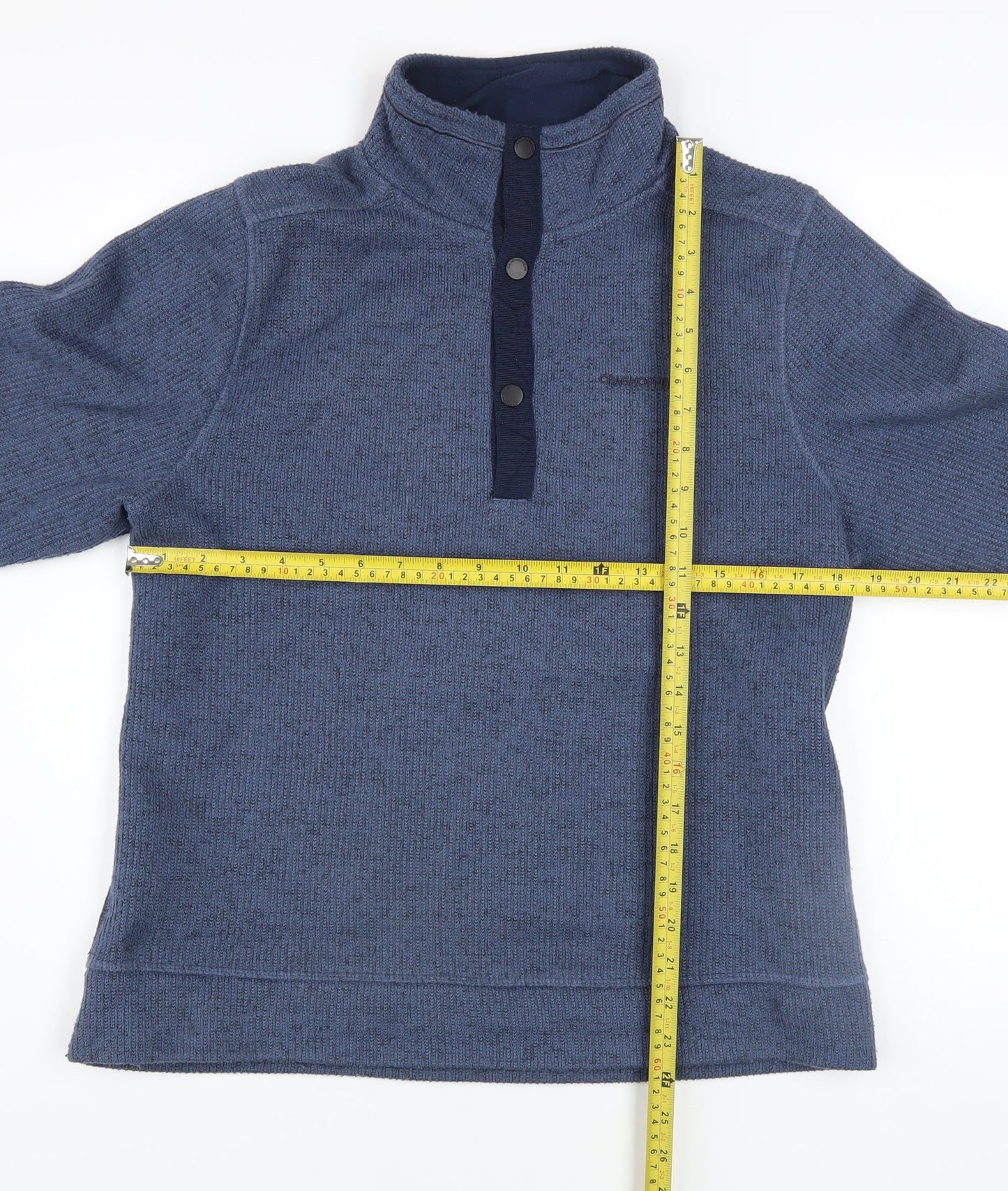 Craghoppers Men's Blue Henley Fleece Sweatshirt Size S